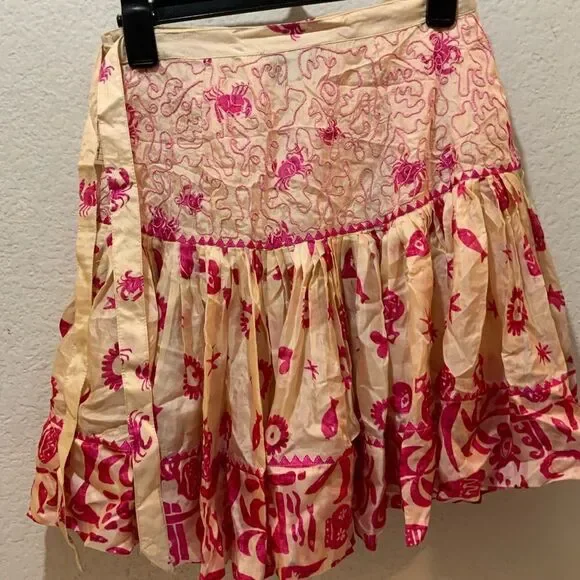 ALÉMAIS esmerelda Printed Mini Skirt 100% silk